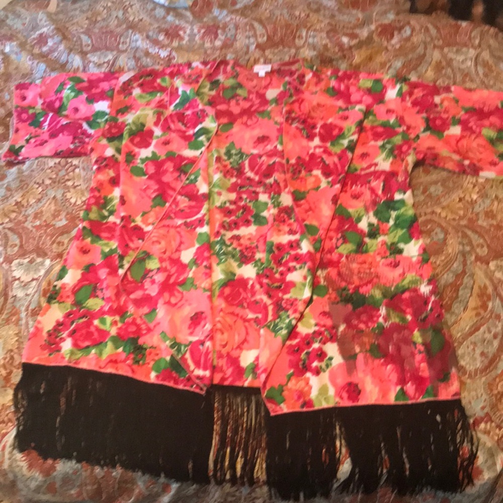 LULA Roe Monroe 🦄 black fringe🦄 vibrant print